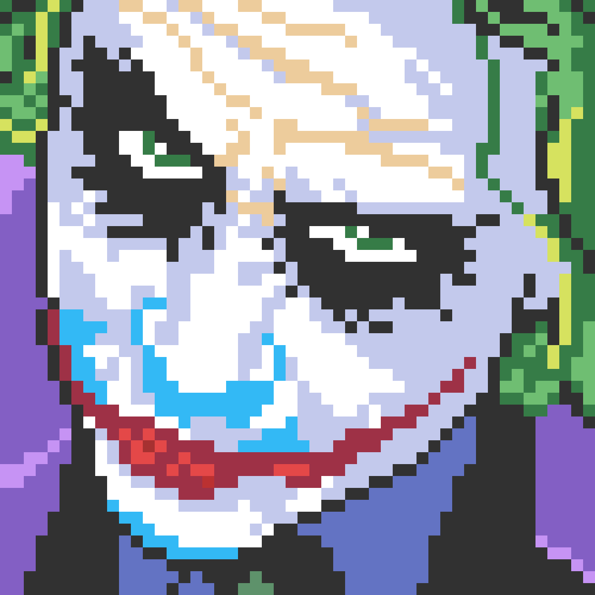 Joker - Hard Pixel Art Templates (1200x1200), Png Download
