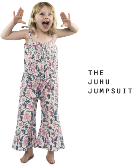Little Girl Wearing Jump Suit Made From Organic Cotton - Girl (700x700), Png Download
