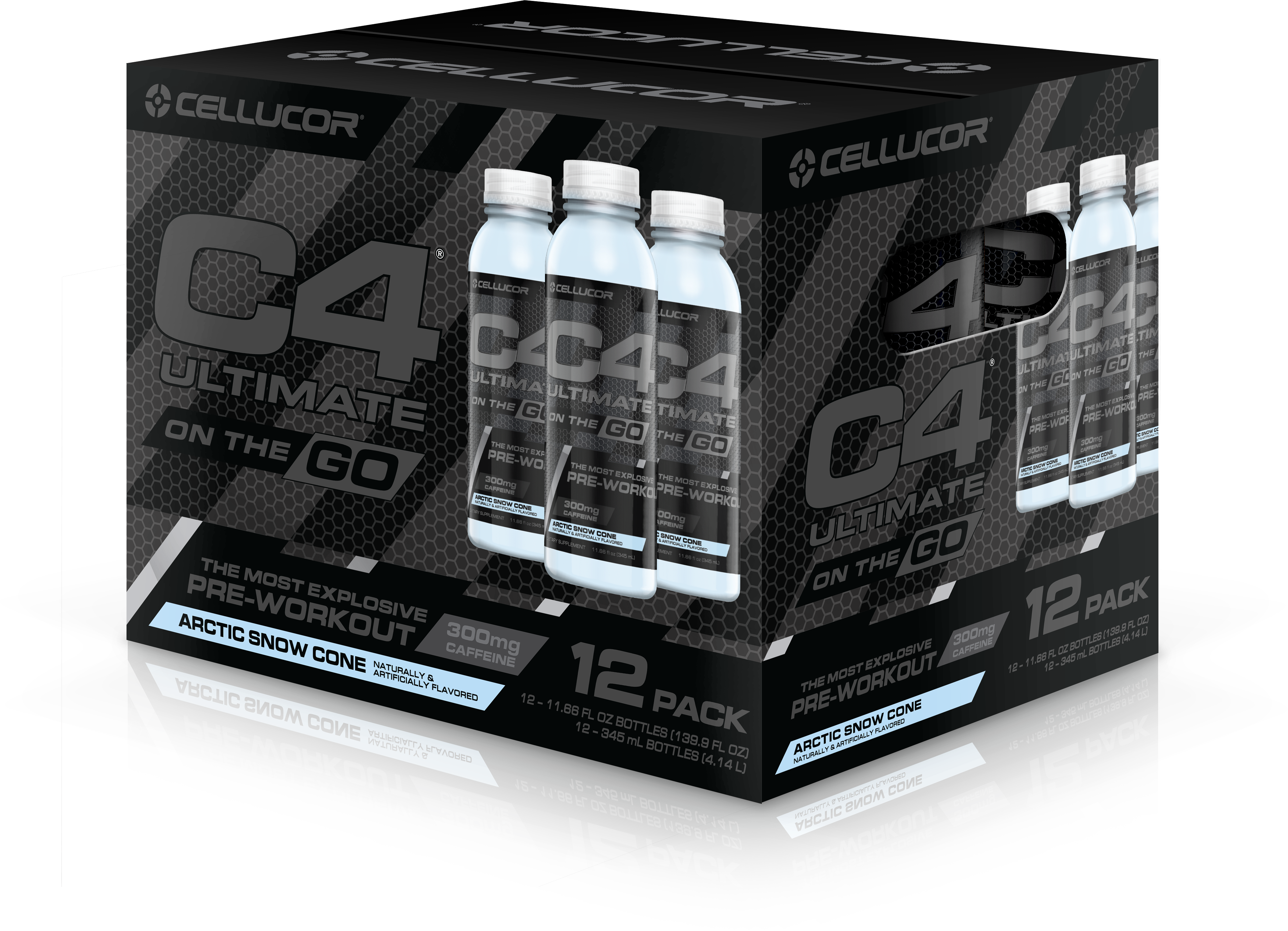 Cellucor C4 Ultimate On The Go Pre Workout Energy Drink, - Cellucor (4225x3055), Png Download