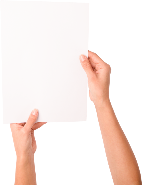 Woman Hand Holding Paper - Paper (866x650), Png Download
