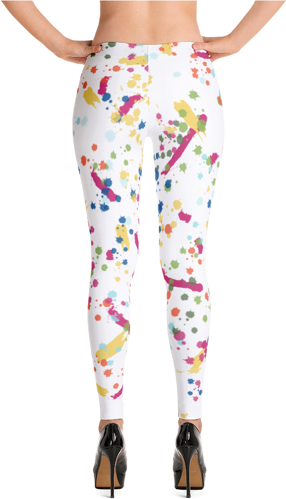 Paintsplatter 1 Mockup Back High Heels White Small - Burberry Leggings (1000x1000), Png Download