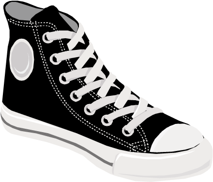 Image Freeuse Stock Sneakers All Stars Clothing Black - Shoes Vector (612x792), Png Download