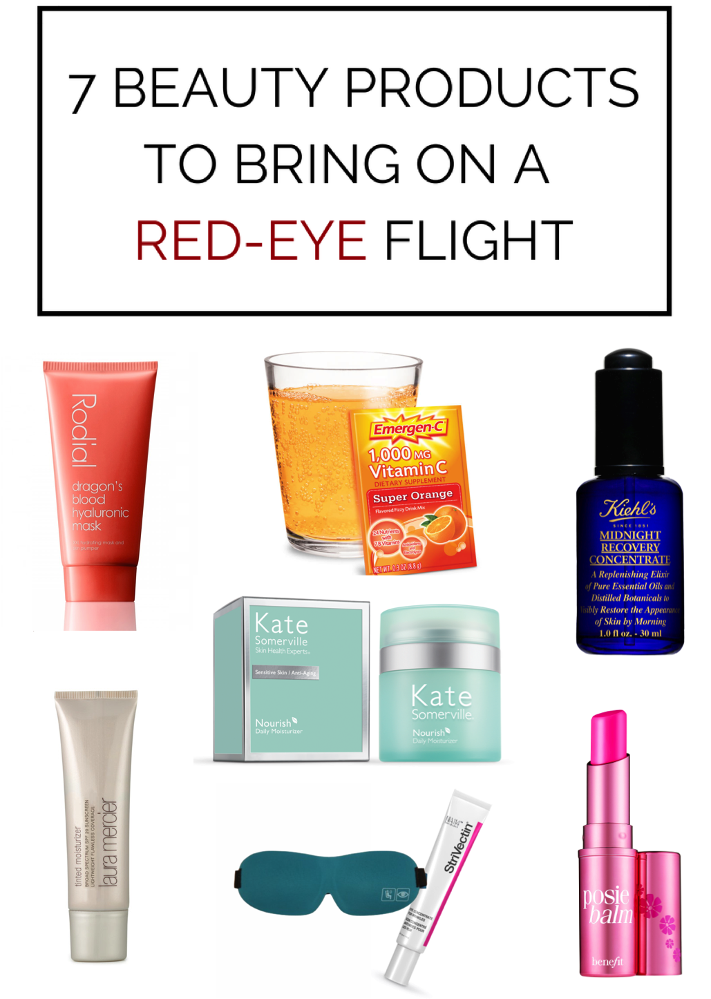 The Beauty Products You Need After A Red-eye Flight - Cosmetics (1029x1446), Png Download