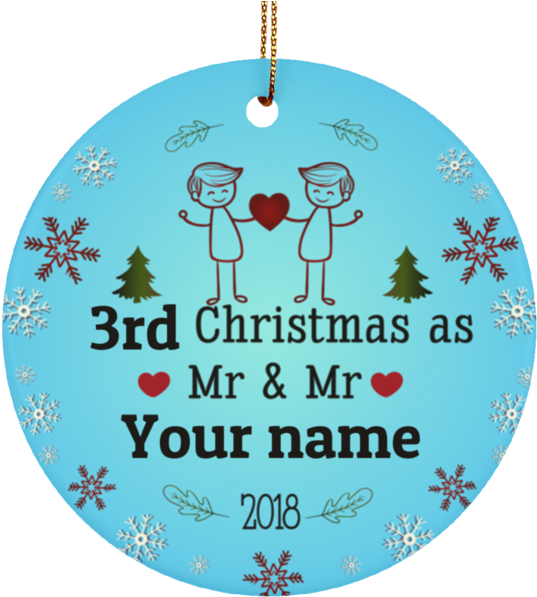 Personalized Lgbt Pride Mr And Mr 2018 Ceramic Circle - Circle (600x600), Png Download