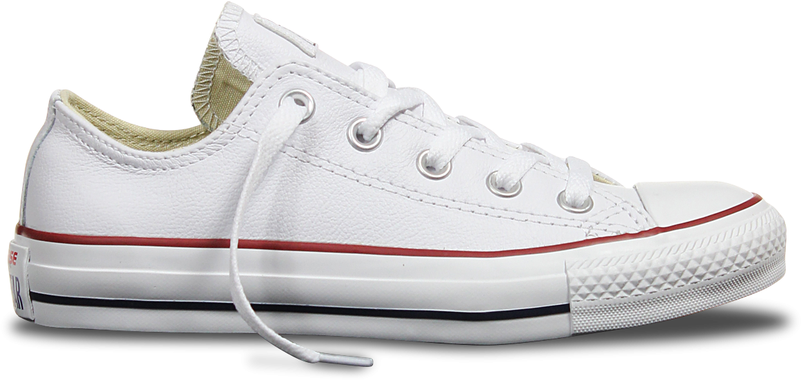 Converse All Star White Leather Shoes - White Low Top Converse Transparent (1200x1200), Png Download