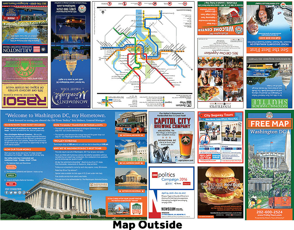 Washington Dc Free Map Brochure Outside 2016 - Washington Dc Brochure (1200x800), Png Download