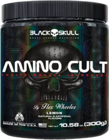 Amino Cult 300g - Black Skull Amino Cult (575x545), Png Download