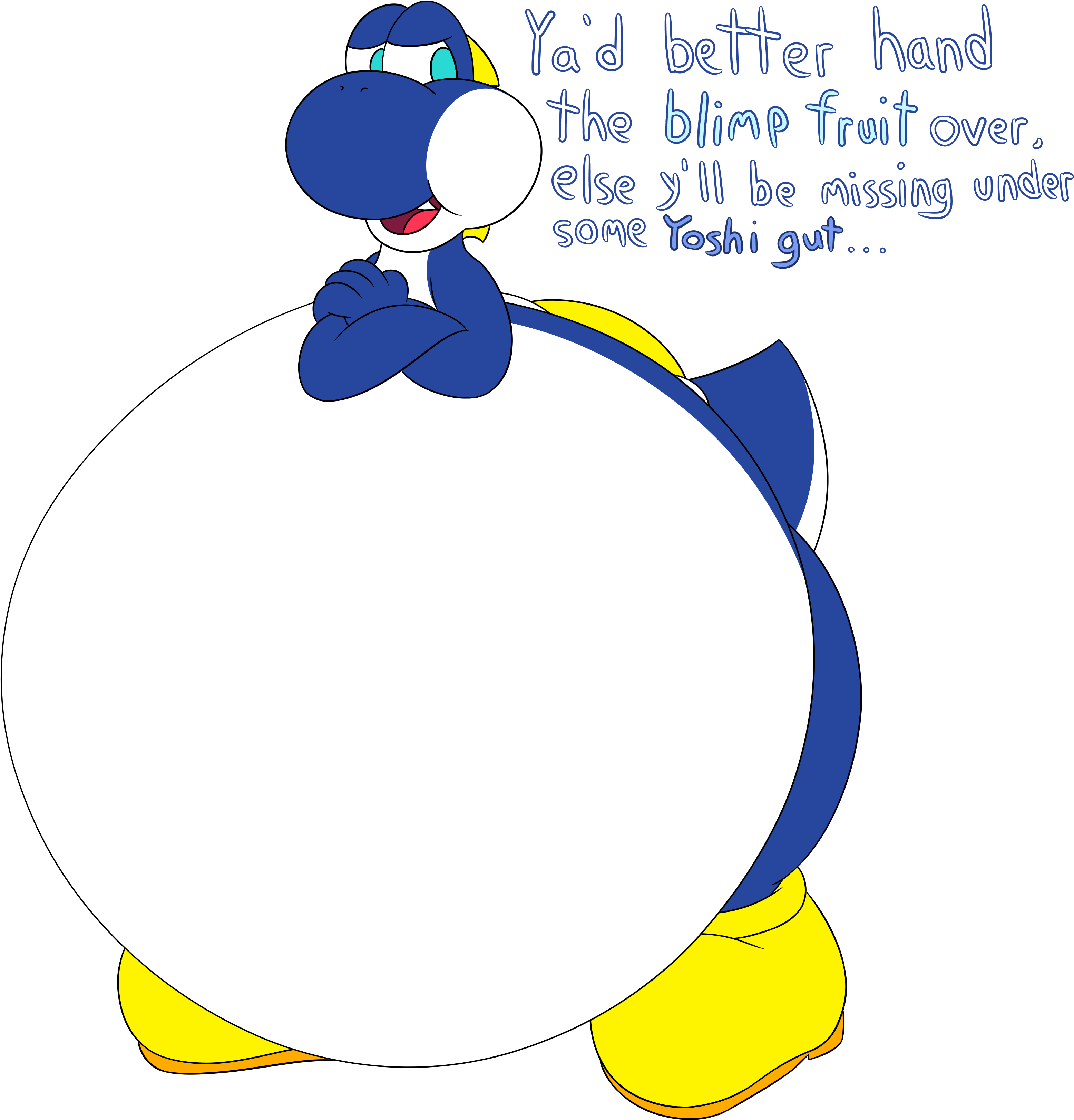 Soon To Be Blimp Yoshi - Blimp Yoshi (3344x3357), Png Download