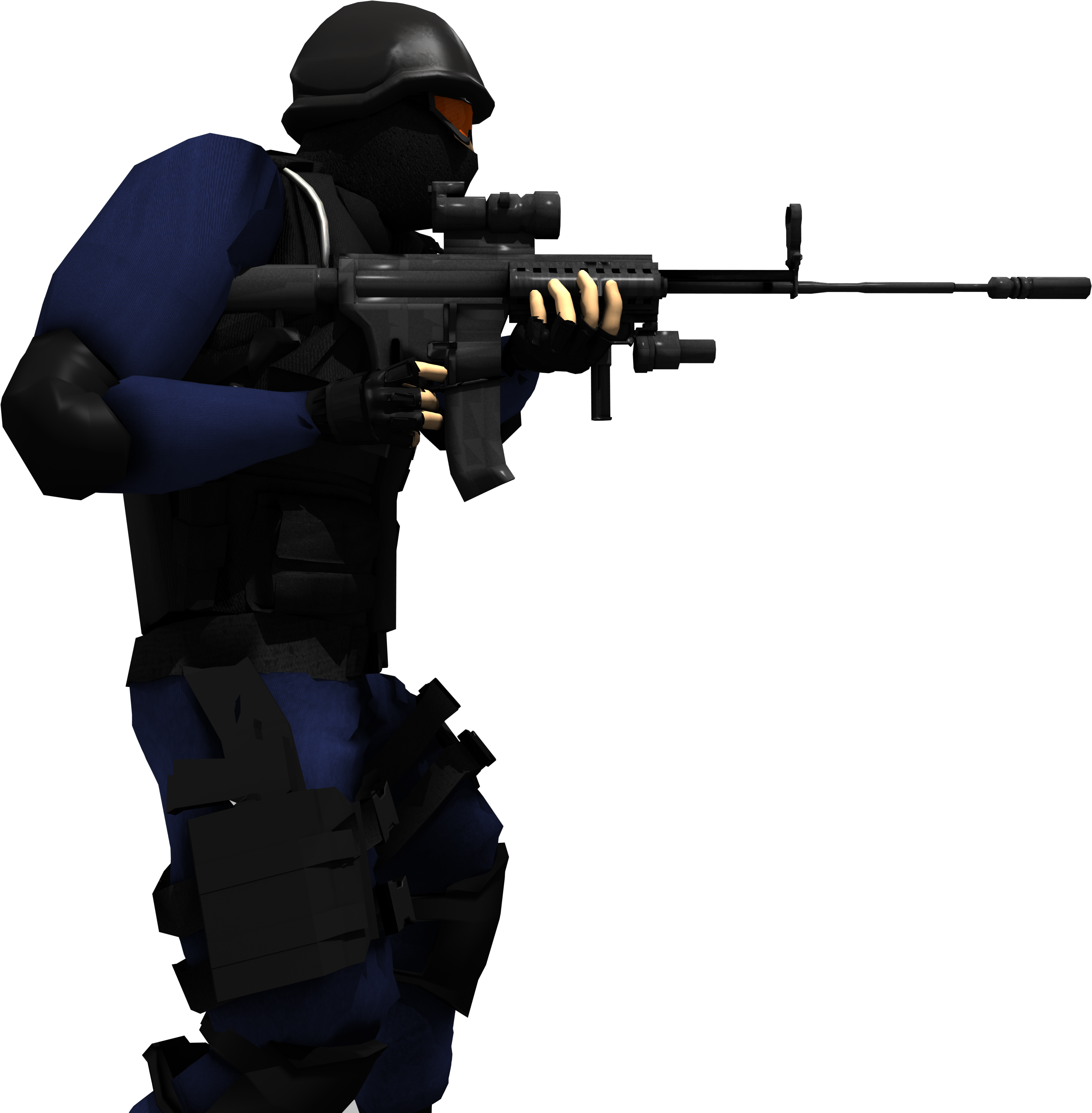 Swat Member 3d Model Blend - Free Swat 3d Model (3978x4156), Png Download