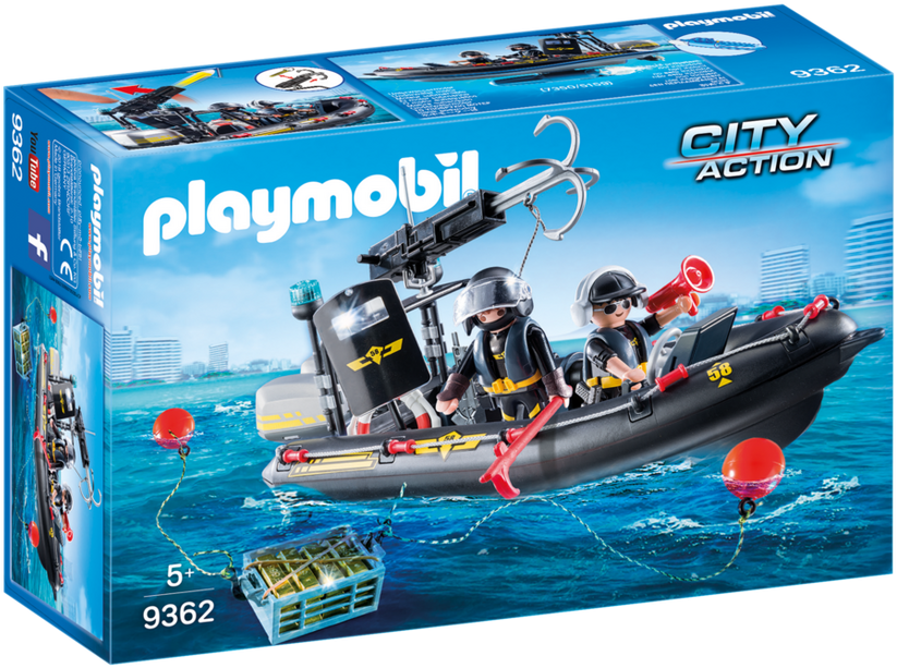 Playmobil Swat Boat (940x658), Png Download