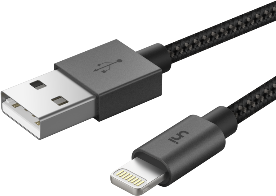 Usb-a To Lightning Cable Nylon Braided [apple Mfi Certified] - Apple (1000x1000), Png Download