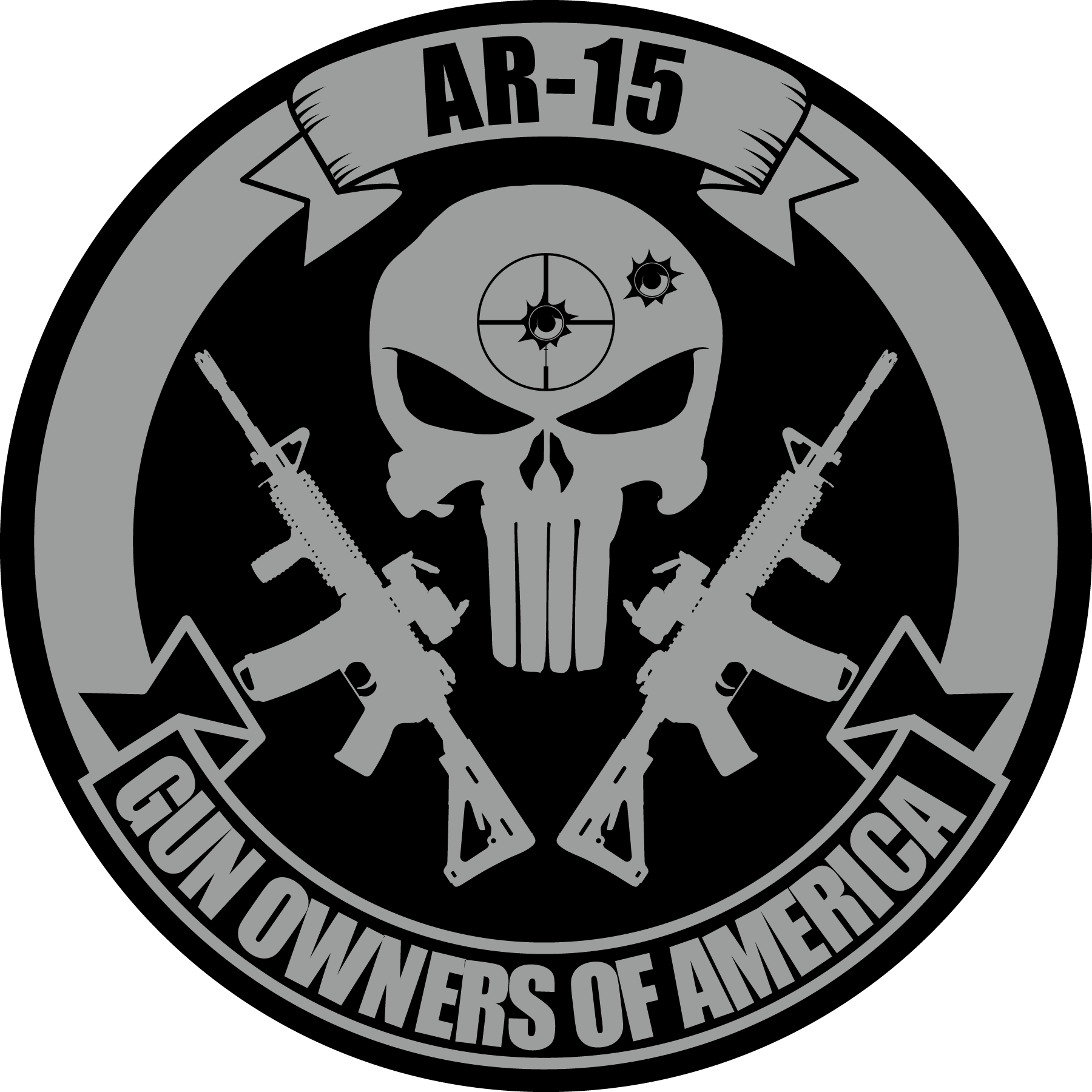 Punisher Decal Black & Gray - Ar15 Hat (1800x1800), Png Download