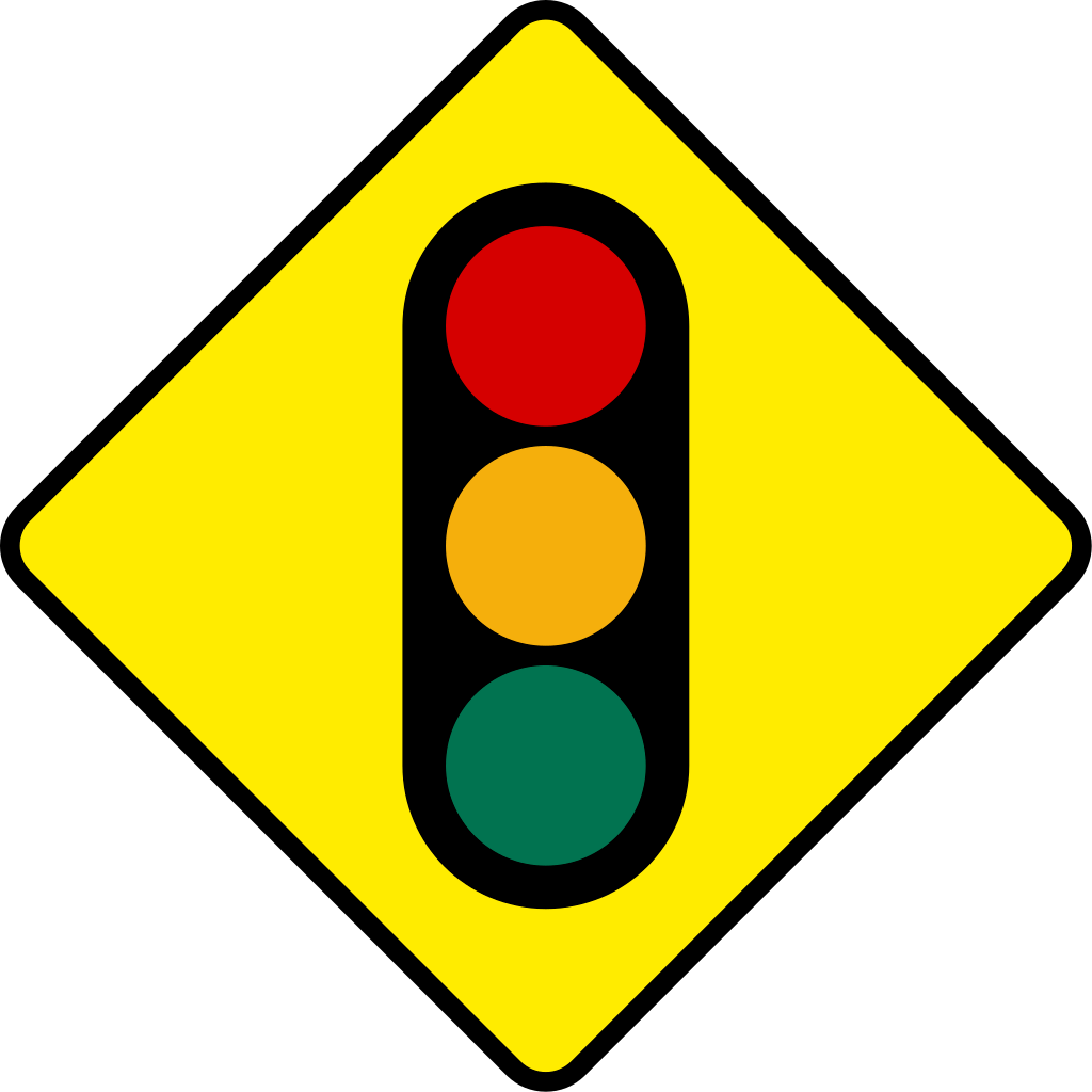 File Ireland Road Sign W 042 Svg Wikimedia Commons - Traffic Light Warning Sign (1024x1024), Png Download