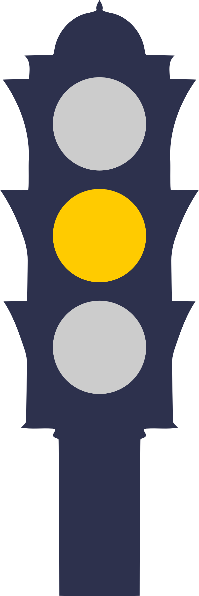 Big Image - Clip Art Yellow Traffic Light (802x2400), Png Download