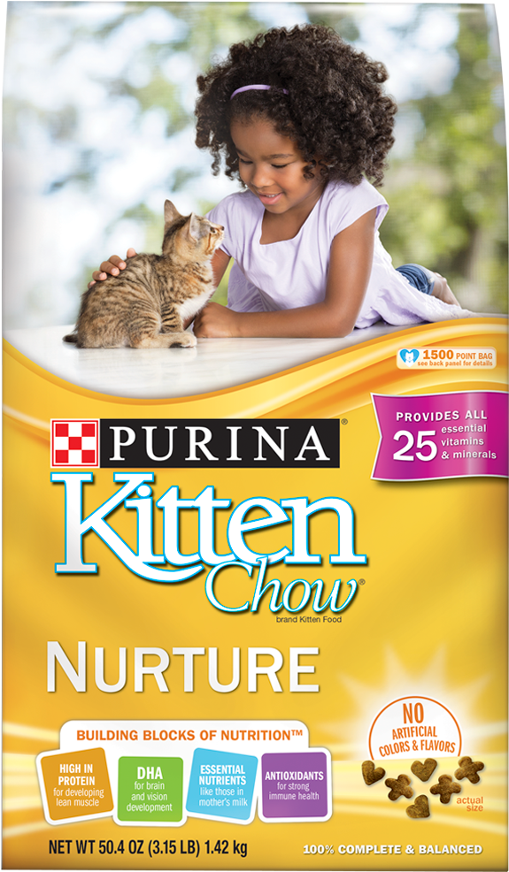 Kitten Chow Nurture Front - Purina Kitten Chow (800x1000), Png Download