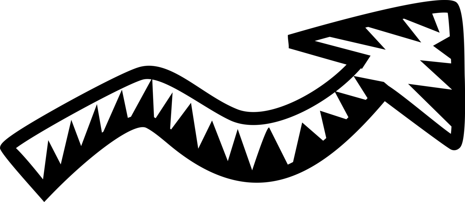 Vector Illustration Of Directional Curved Arrow (1606x700), Png Download