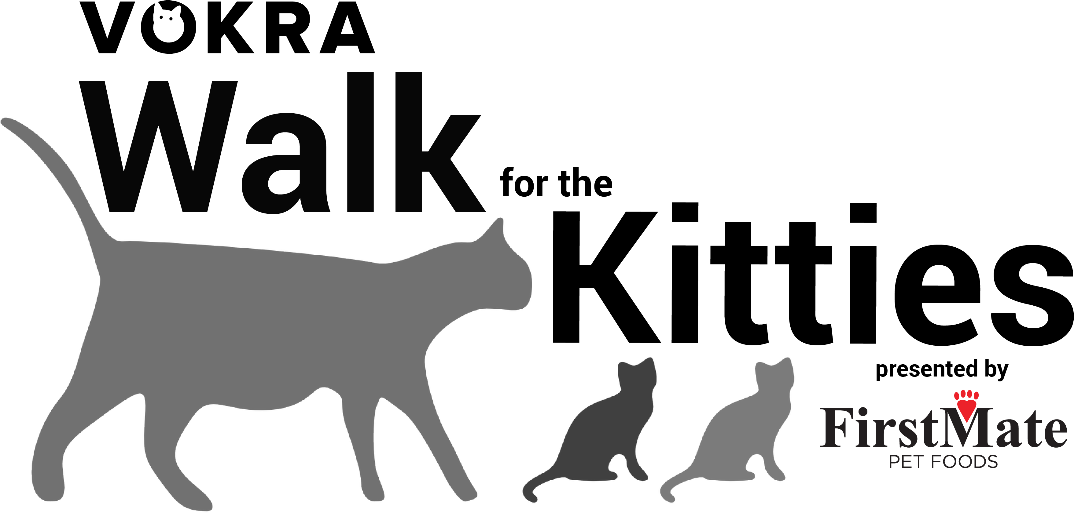 Walk For The Kitties - Black Cat (3574x1745), Png Download