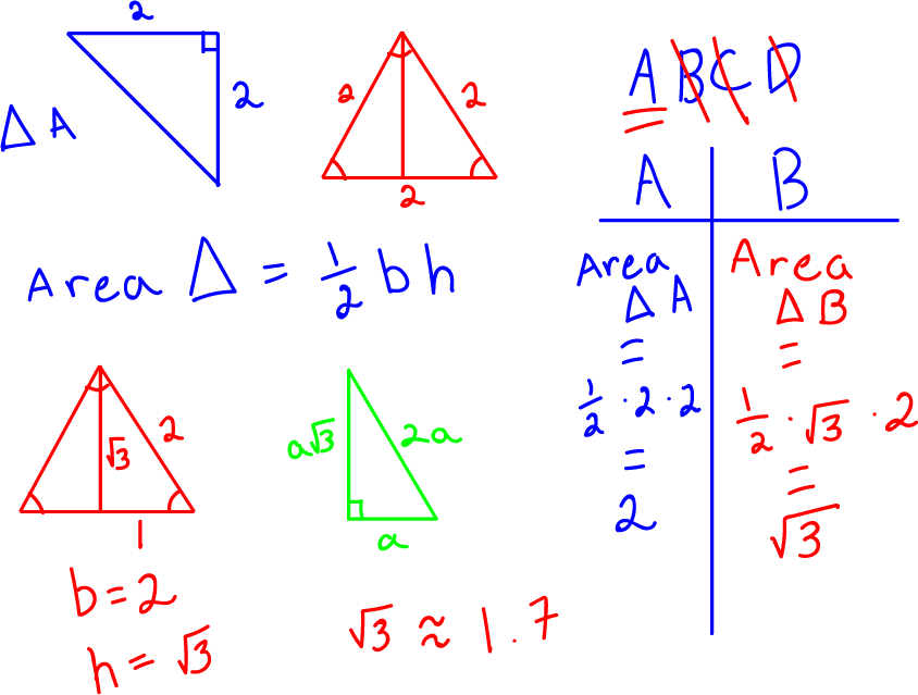 The Area Of An Isosceles - Triangle (844x639), Png Download