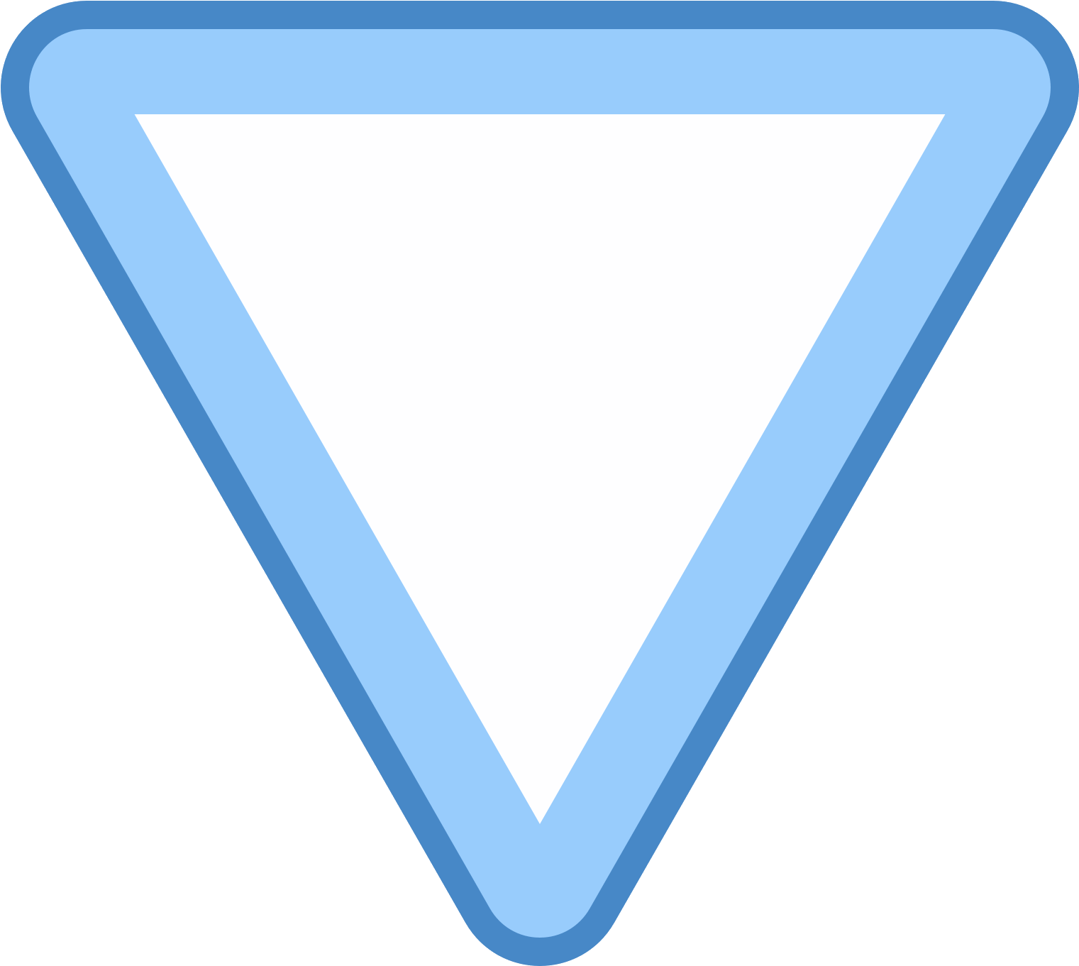 The Icon Is An Upside Down Equilateral Triangle - Sign (1600x1600), Png Download