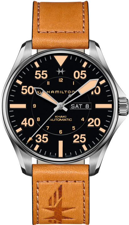 Khaki Aviation Pilot Day Date Auto - Hamilton Khaki Pilot Day Date 38 (525x839), Png Download