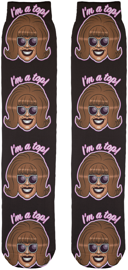 Meatball "im A Top" Sublimation - Sock (990x959), Png Download