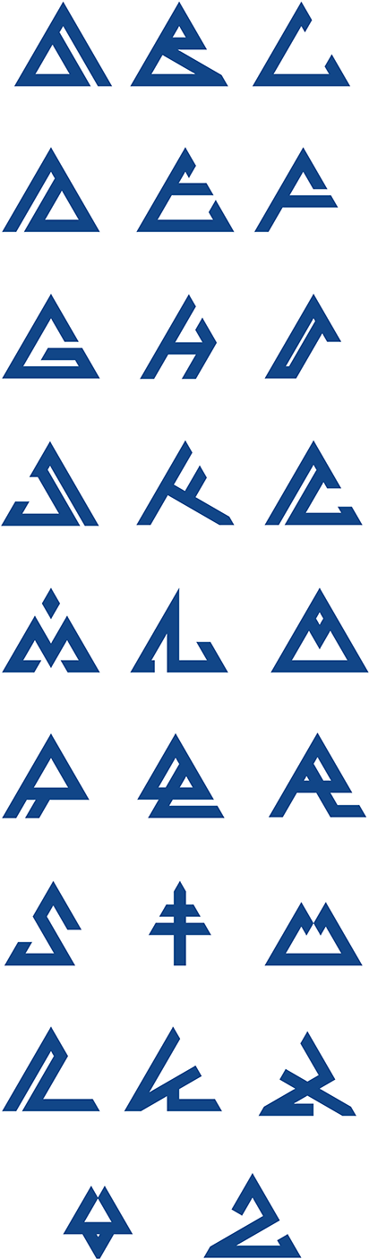 Volcano Is A Geometrical Typeface Based On Equilateral - Triangle Letter Font (600x1589), Png Download