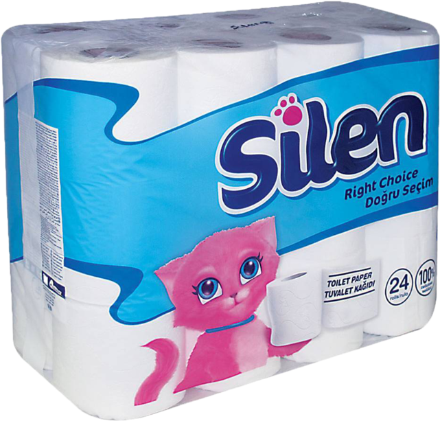 Silen, Toilet Paper, 2-ply, White - Silen Tuvalet Kağıdı 24 (640x640), Png Download
