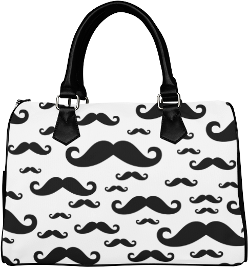 Black Handlebar Mustache / Moustache Pattern Boston - Tote Bag (800x800), Png Download