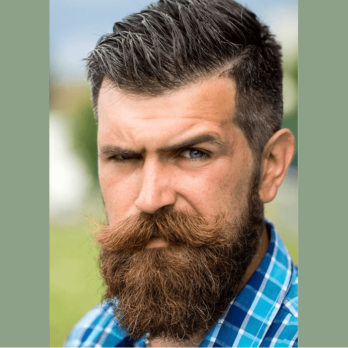 Man With Bushy Beard And Wild West Mustache (700x700), Png Download