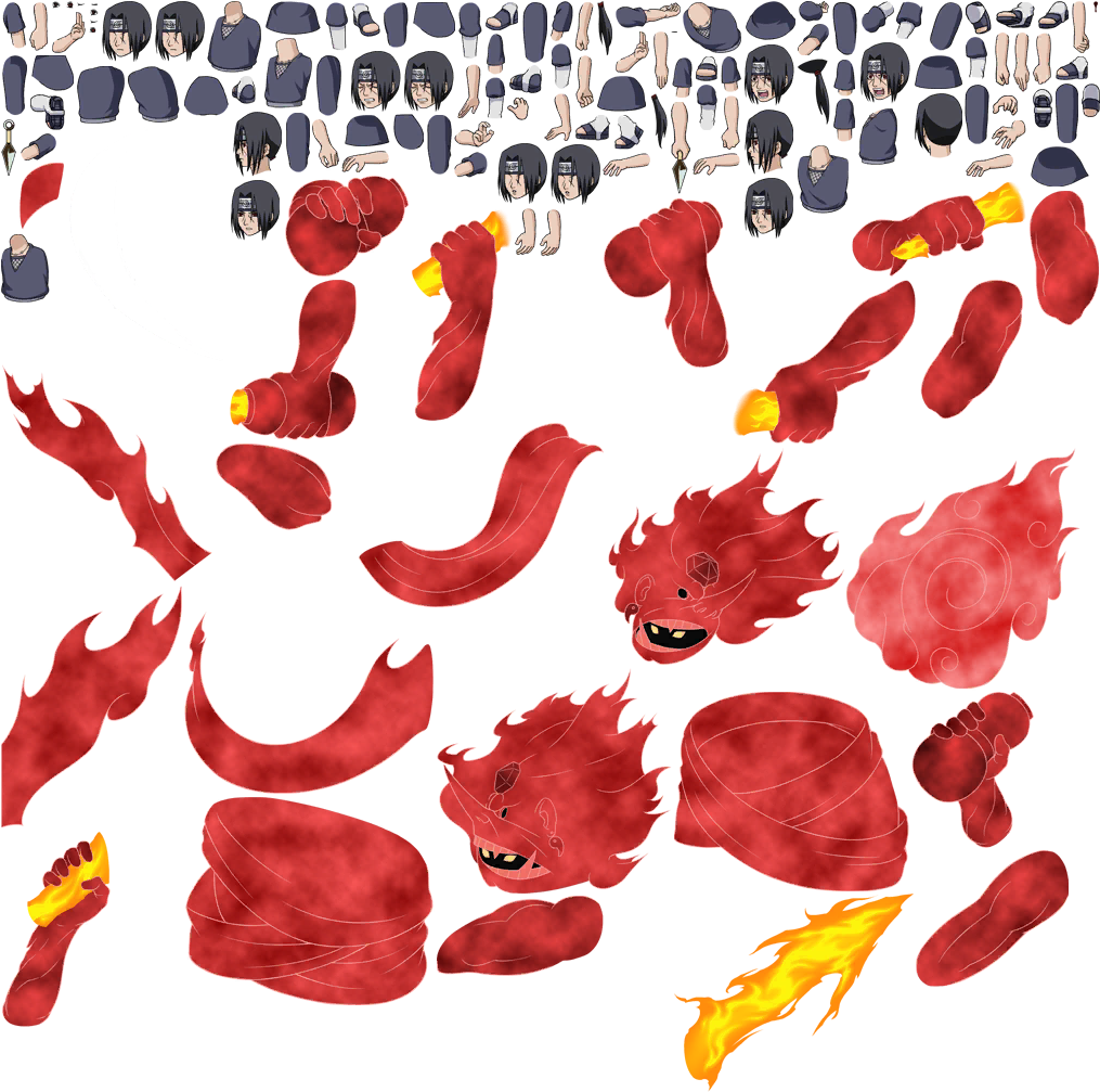 Spritesheet For Itachi - Naruto Ninja Blazing Assets (1024x1024), Png Download