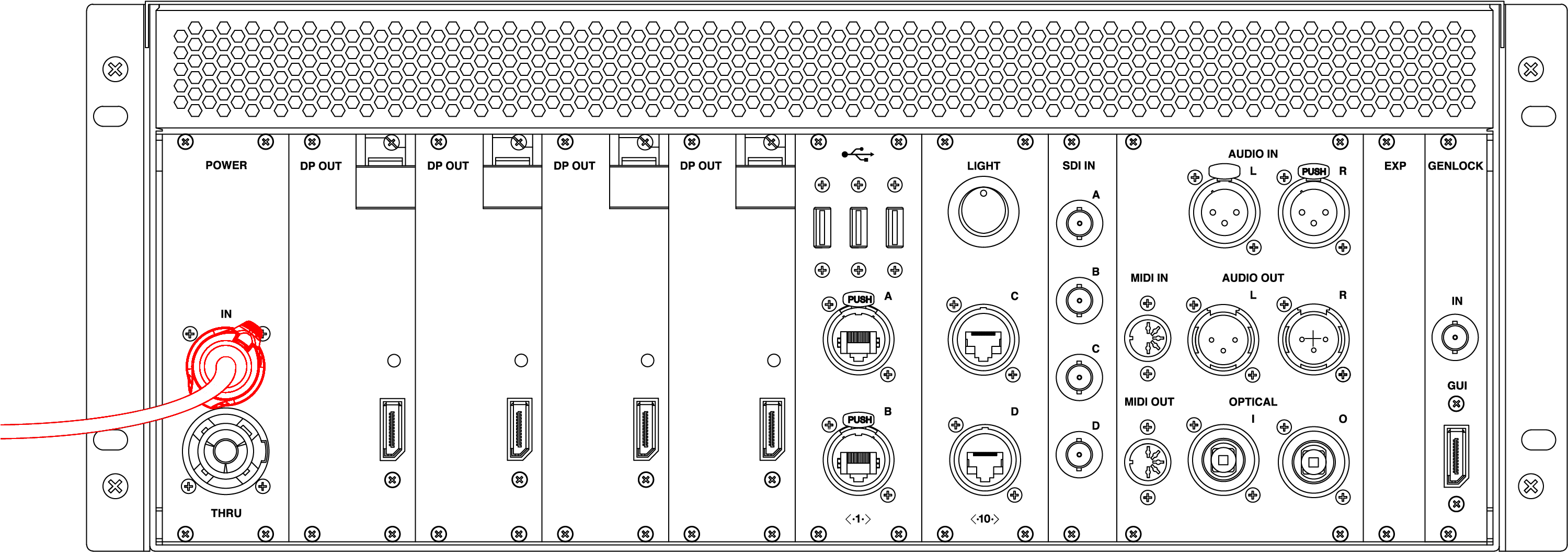 Location Of Power Input On Rear Of Pro Range Unit - Number (3133x1443), Png Download