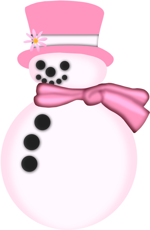 Snowman Clipart Purple - Pink Snowman Clip Art (525x800), Png Download