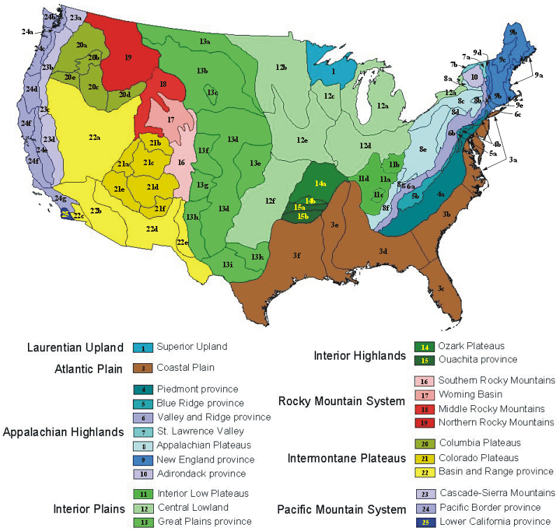 If Every U - Physiographic Map Of Us (800x774), Png Download