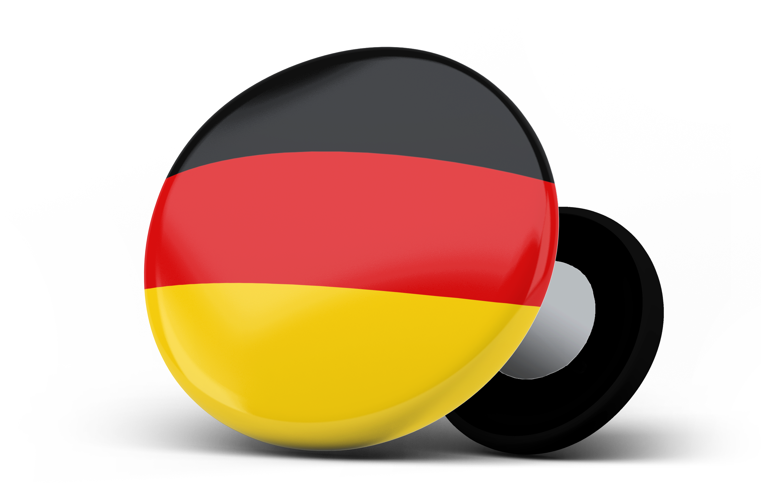 Racebibup Sport Magnets German Flag - Circle (2500x2500), Png Download