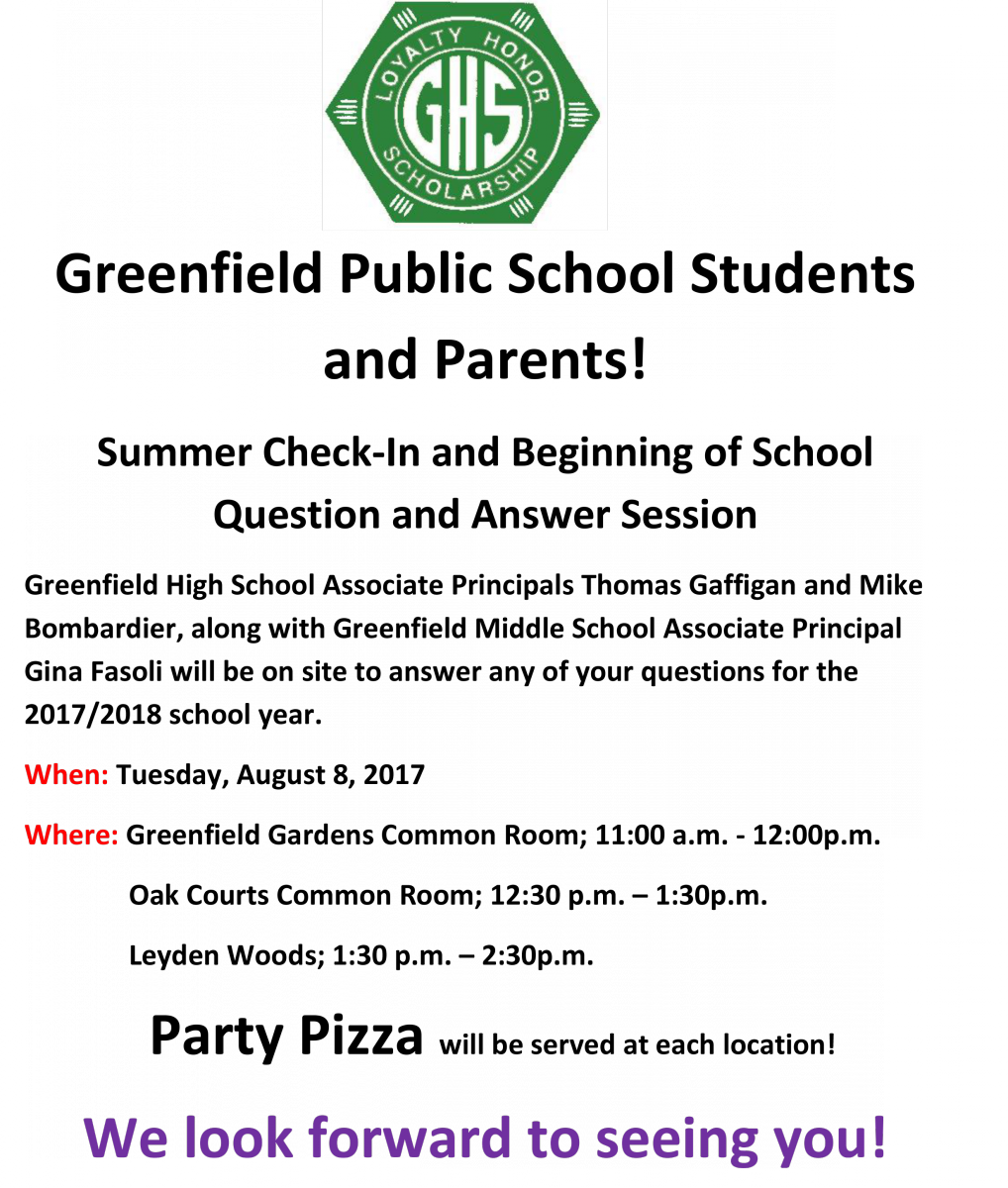 Greenfield High School Students And Parents Outreach - Colchester English Study Centre (1018x1200), Png Download