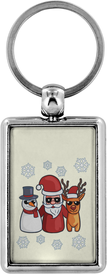 Snowman Santa Reindeer Keychain For Men Women Key Chain, - Keychain Teelaunch (1024x1024), Png Download