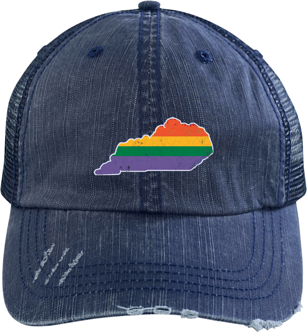 Kentucky Rainbow Flag Hat Lgbt Community Pride Lgbt - Trucker Hat (1155x1155), Png Download