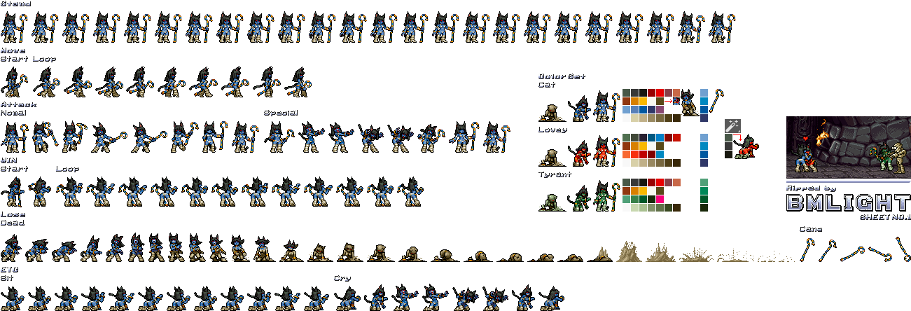 Click For Full Sized Image Mummy Cats - Metal Slug Attack Mummy Cat Sprite (1323x455), Png Download