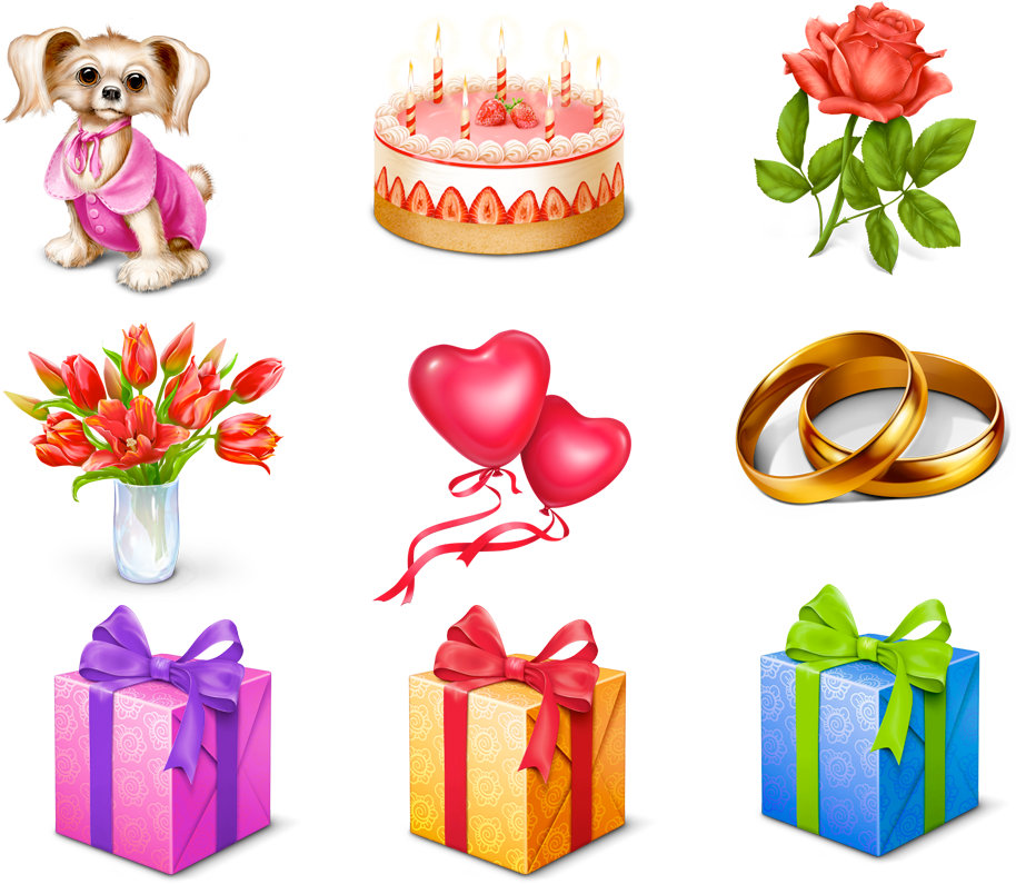Free Gift Icons - Birthday Gift Pack Png (1000x800), Png Download