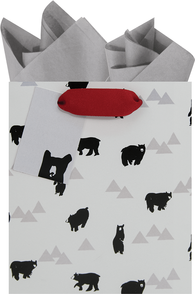 Black Bears Small Gift Bag - Grizzly Bear (1000x1000), Png Download