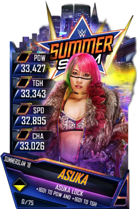 Asuka S4 21 Summerslam18 - Wwe Supercard Summerslam 18 (456x720), Png Download