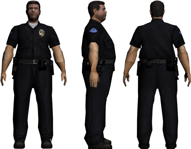 Cops Los Santos Roleplay - Skin Low Poly Gta Sa (700x474), Png Download