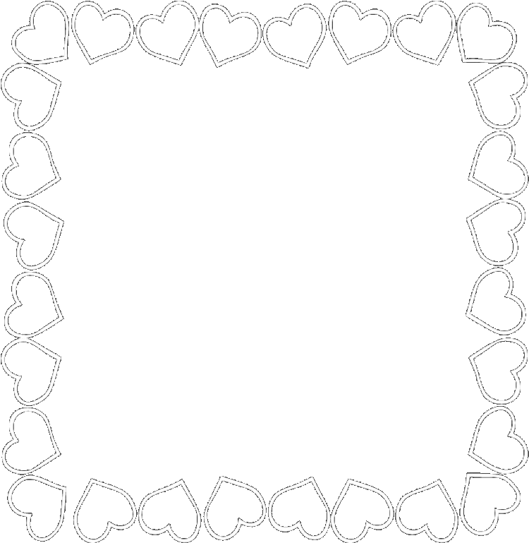 Heart Hearts Border Frame Heartframe White Whiteframe - Line Art (1024x1024), Png Download