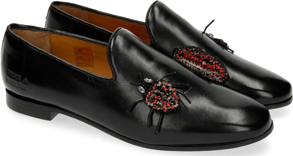 Loafers Scarlett 8 Black Patch Lips Bug - Melvin & Hamilton (1024x1024), Png Download