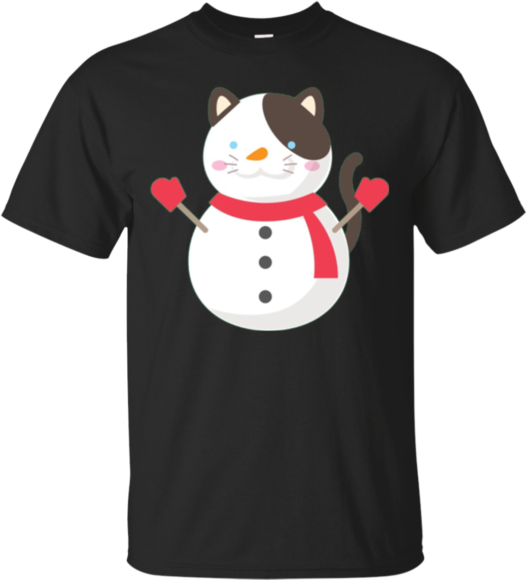 Kitty Cat Silhouette Snowflakes T-shirt Snow Winter - Playeras Boku No Hero (1155x1155), Png Download