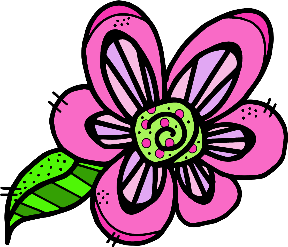 I Had Time To Doodle A Little - Doodle Flower Png (1186x1058), Png Download