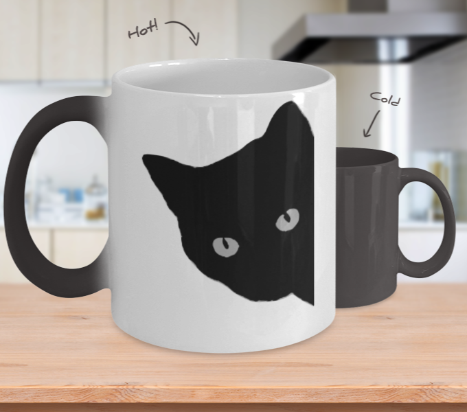 Cat Silhouette Color Changing Mug - Boyfriend Coffee Mugs (680x600), Png Download