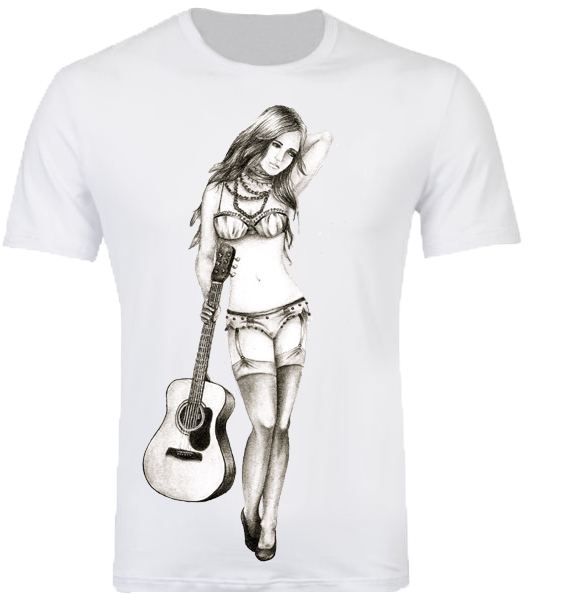 Image Of Pin-up Girl Tee - Sketch (600x599), Png Download