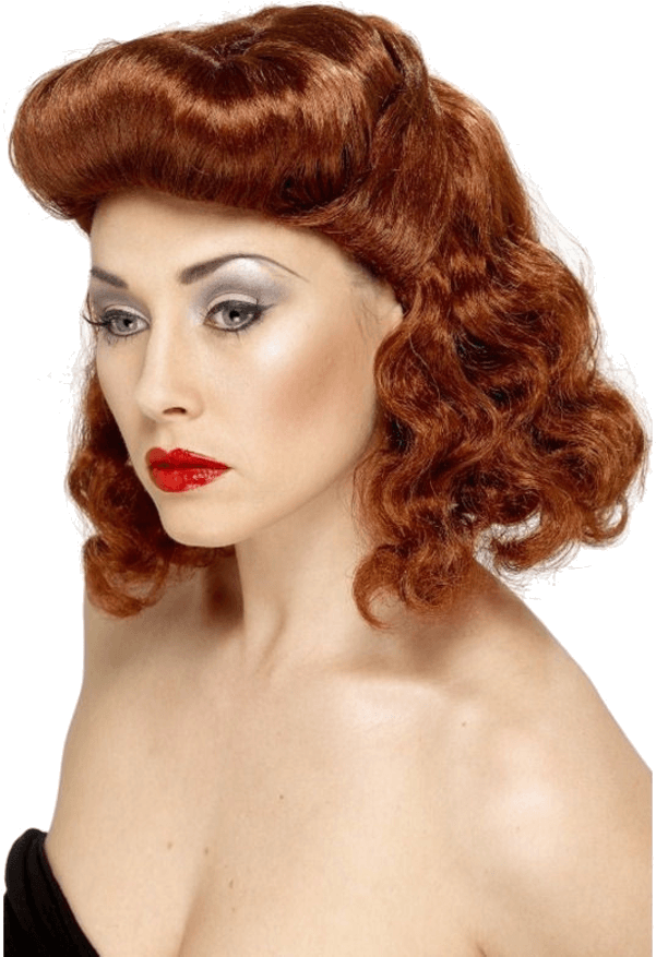 Pin Up Girl Wig Auburn - Peluca Chica Pin Up (600x951), Png Download