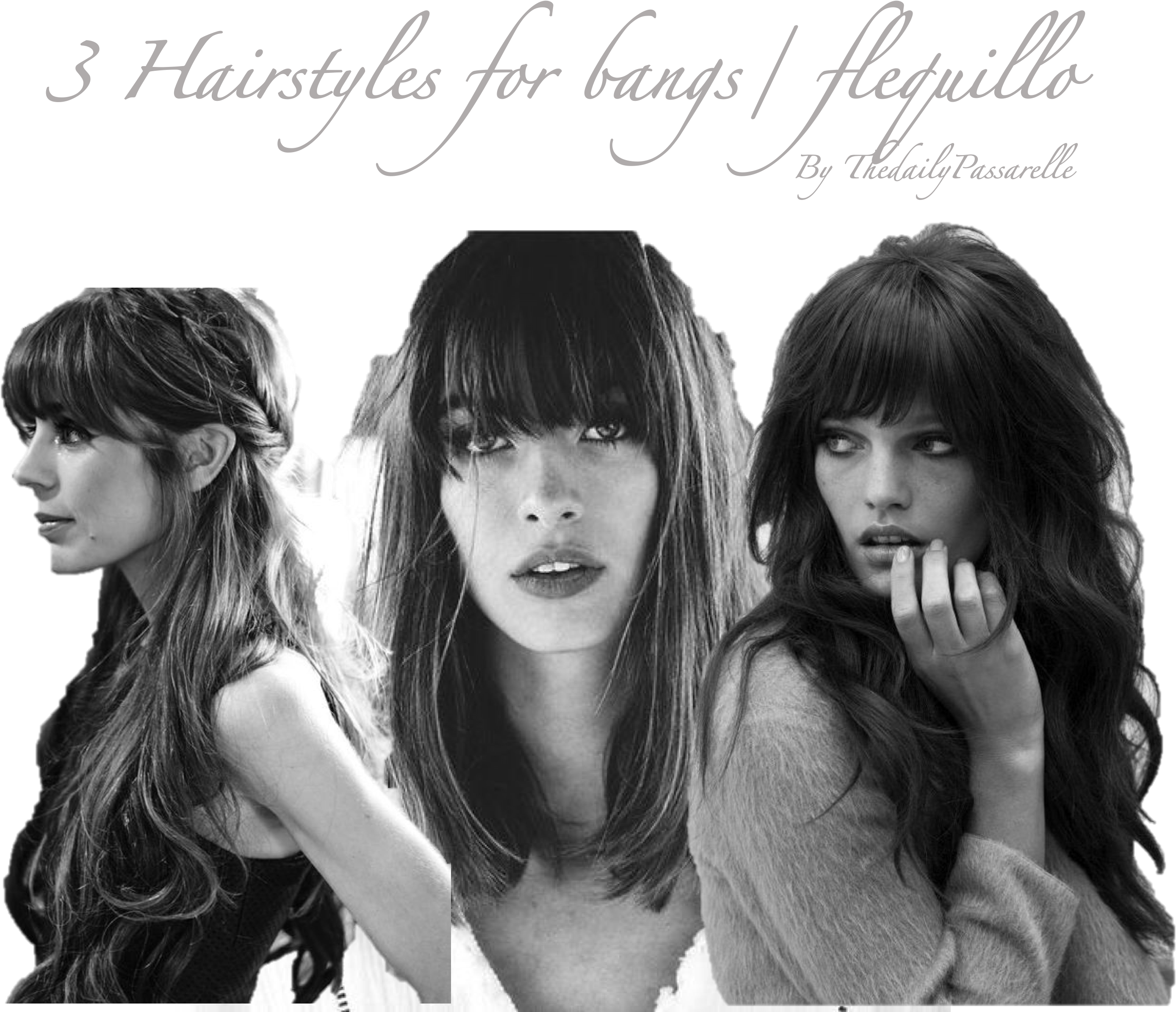 5 Hairstyles For Bangs - Hairstyle (3150x2497), Png Download